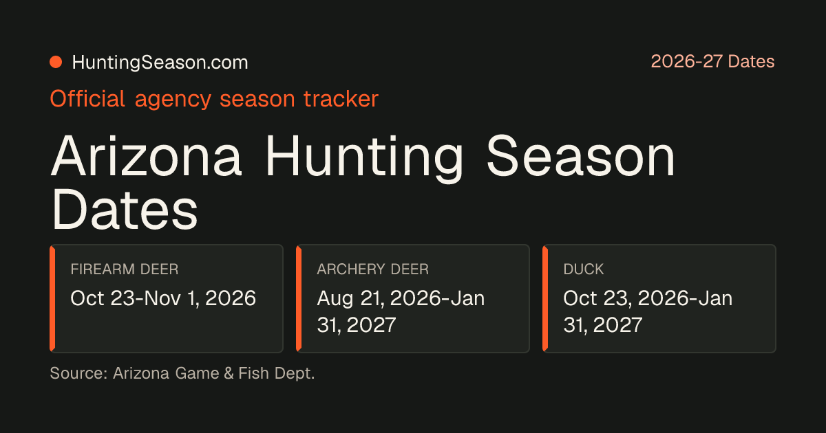 Arizona Deer Season 2026-27 — HuntingSeason.com