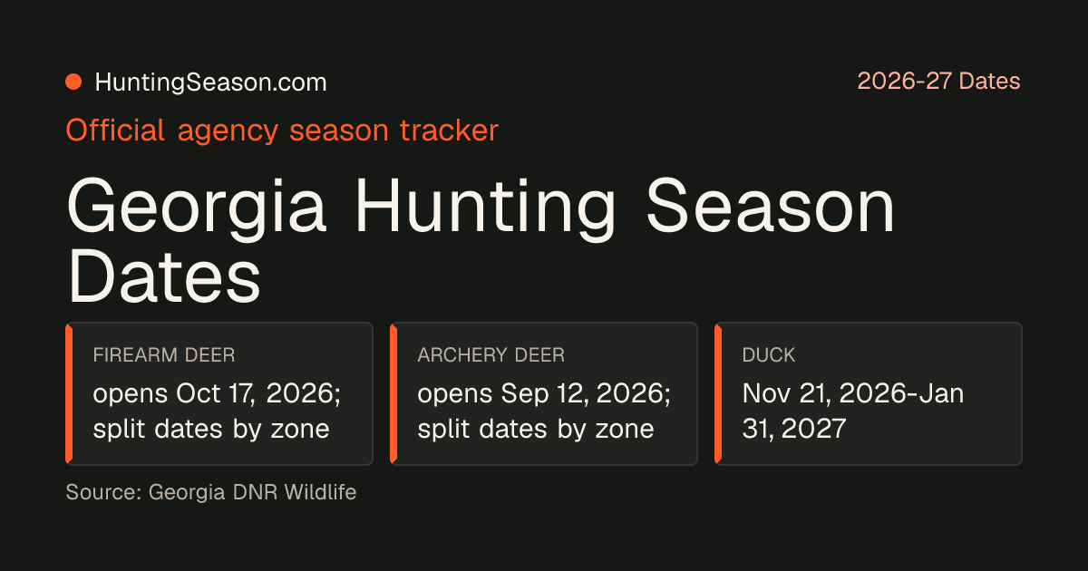 Georgia Deer Season 2026-27 — HuntingSeason.com