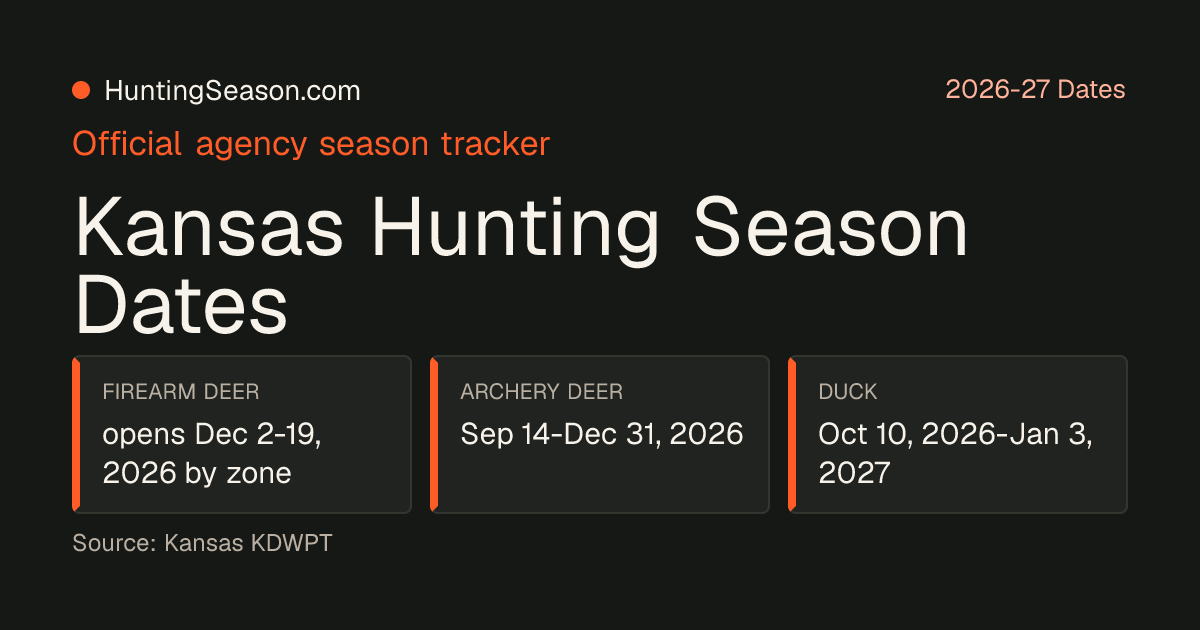 Kansas Deer Season 2026-27 — HuntingSeason.com