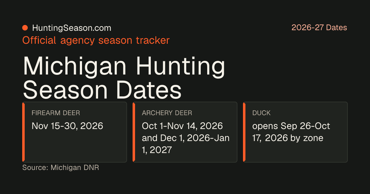 Michigan Deer Season 2026-27 — HuntingSeason.com