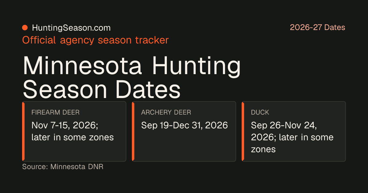 Minnesota Deer Season 2026-27 — HuntingSeason.com