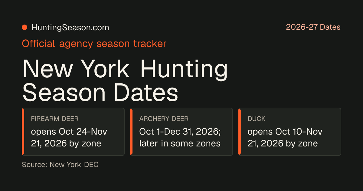 New York 2026-27 Hunting Season Dates — HuntingSeason.com