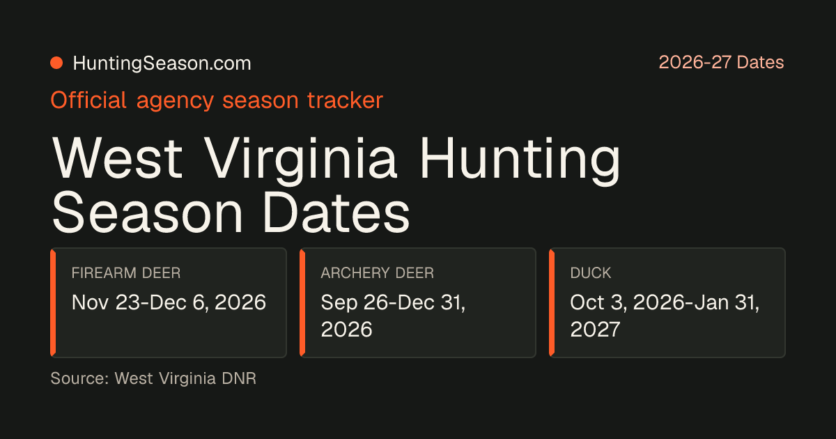 West Virginia Deer Season 2026-27 — HuntingSeason.com