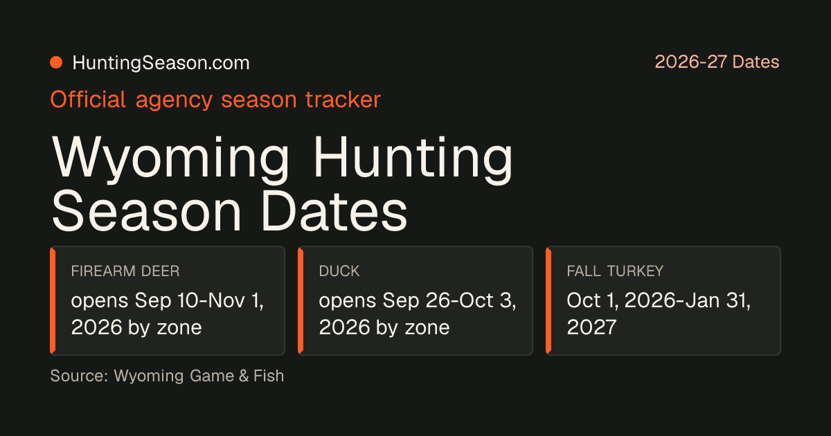 Wyoming 2026-27 Hunting Season Dates — HuntingSeason.com